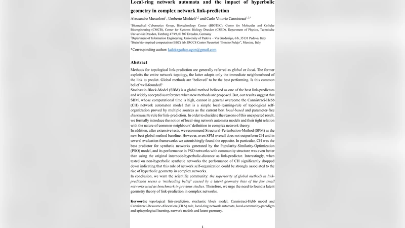 지역링 네트워크 자동화와 초월기하학이 복합 네트워크 링크 예측에 미치는 영향