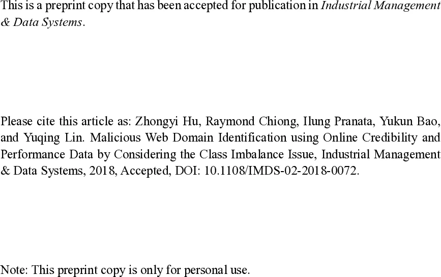 온라인 신뢰도와 성능 데이터를 활용한 악성 웹 도메인 식별을 위한 통합 리샘플링 기법