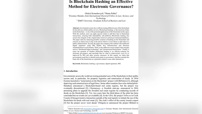 블록체인 해싱 전자정부 적용 효과 분석