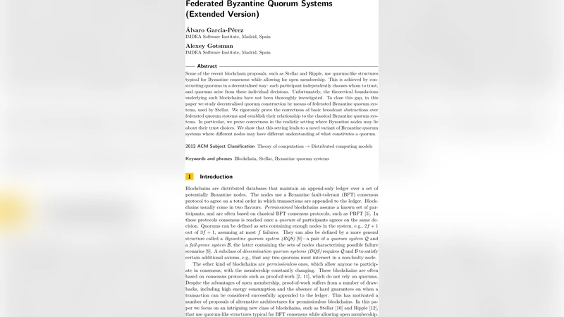 연합 비잔틴 쿼럼 시스템 이론과 실용적 적용