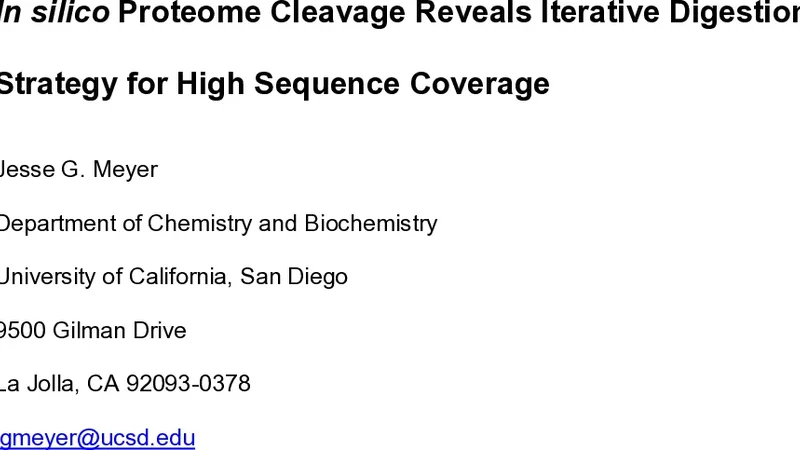 단계적 단백질 소화 전략으로 높은 서열 커버리지 달성