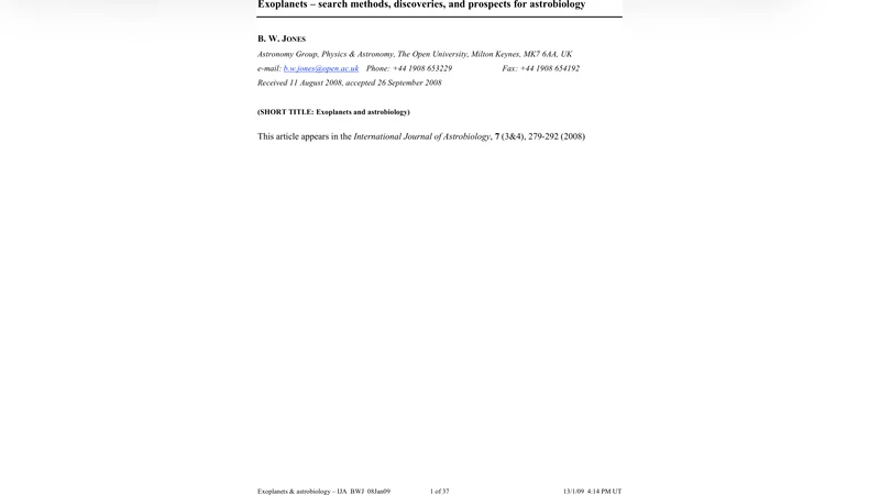 외계행성 탐사와 생명가능성: 방법·발견·미래