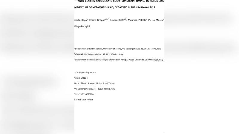 히말라야 변성암에서 티타나이트와 CO₂ 방출 시기와 규모 규명