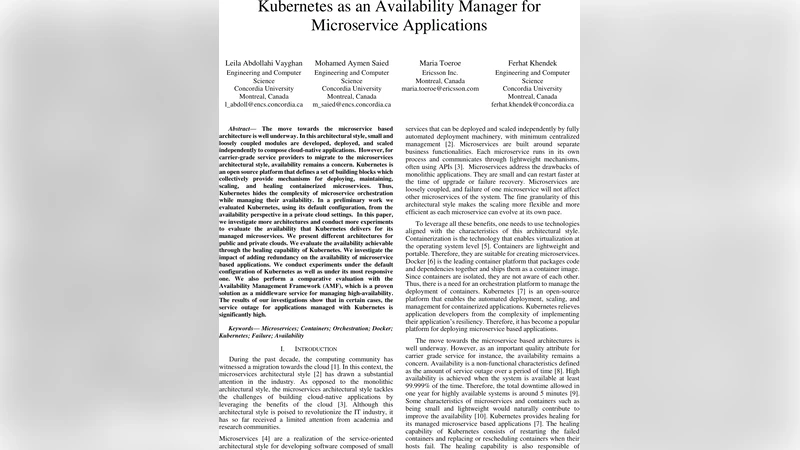Kubernetes를 활용한 마이크로서비스 가용성 관리