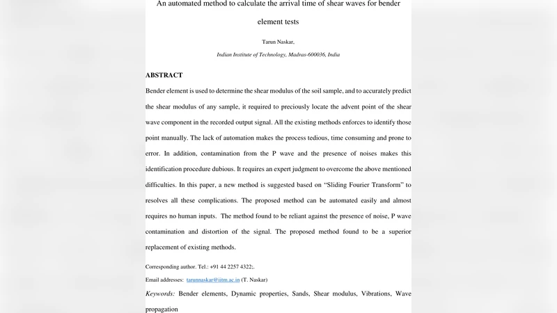 전단파 도착시간 자동 추정: 슬라이딩 푸리에 변환 기반 새로운 방법