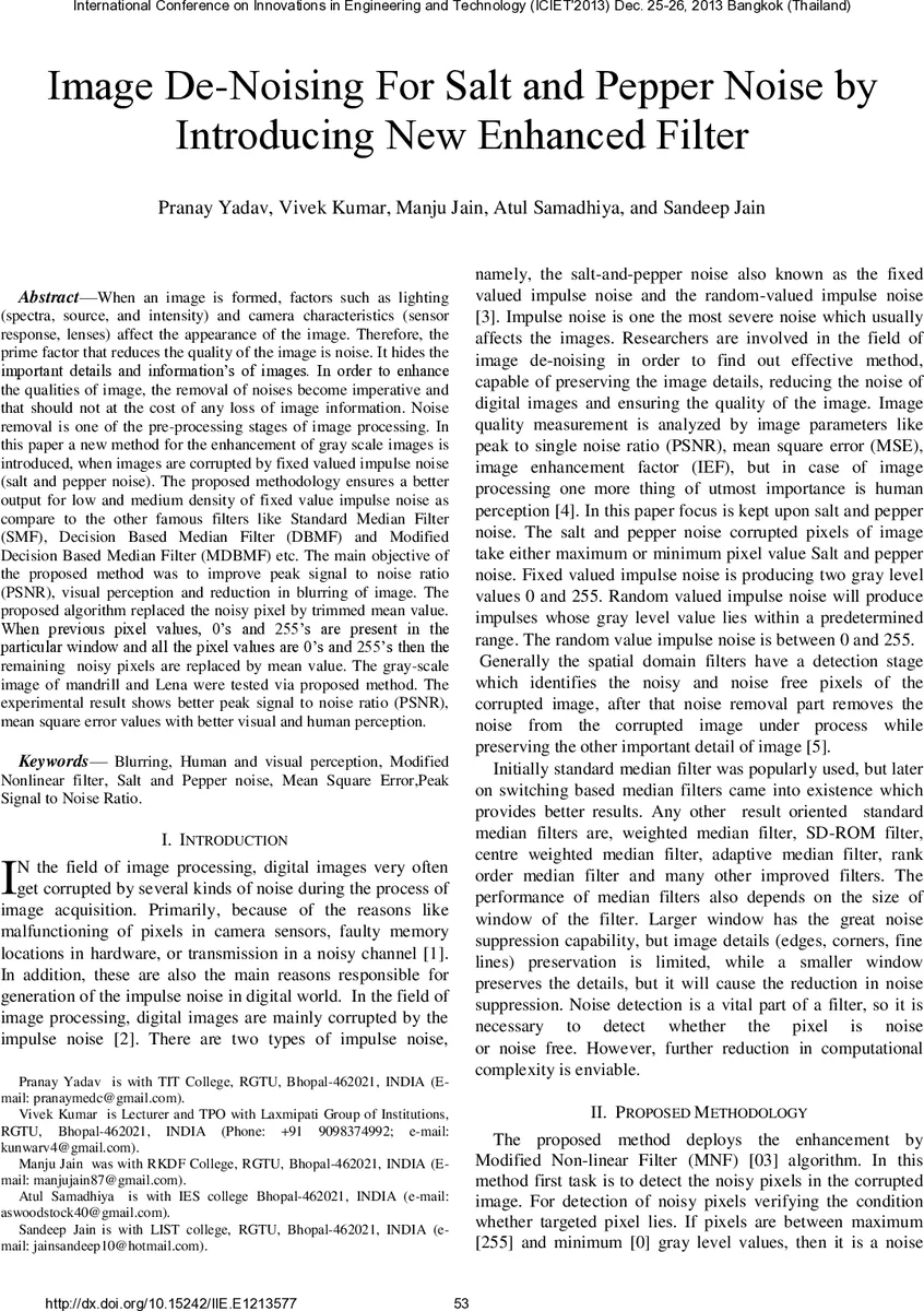 소금후추 잡음 제거를 위한 새로운 강화 필터