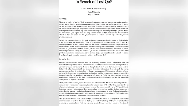 잃어버린 QoS를 찾아서