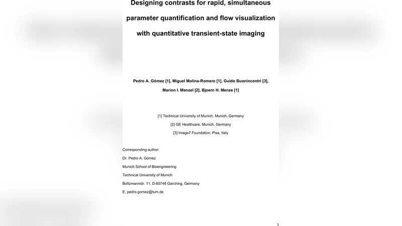 동시 파라미터 정량화와 혈류 시각화를 위한 초고속 MRI 대비 설계
