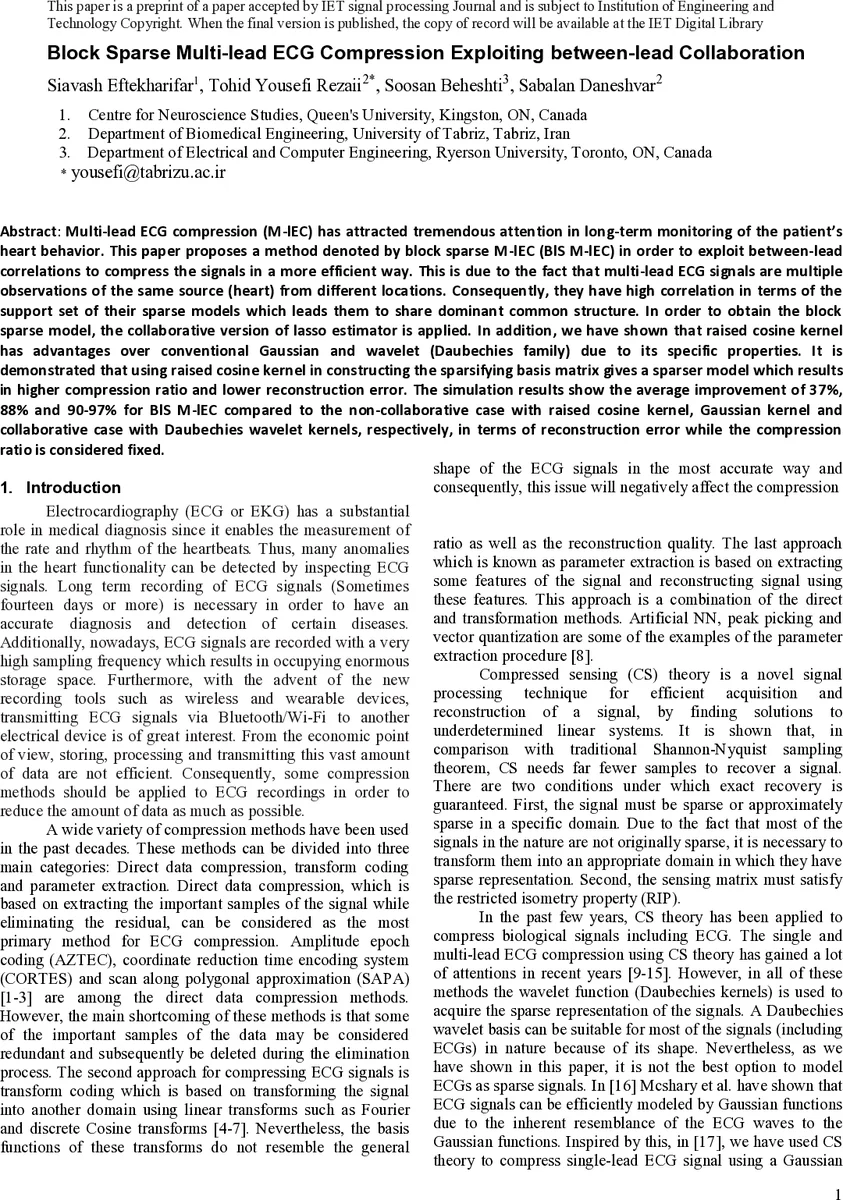 블록 희소성 기반 다리드 ECG 압축으로 리드 간 협업 활용