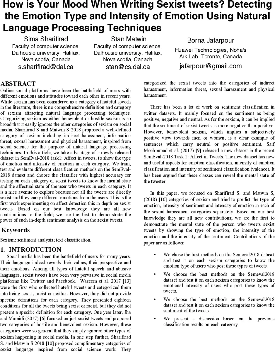 성차별 트윗 작성 시 감정 유형과 강도 분석: NLP 기반 심리 상태 탐색