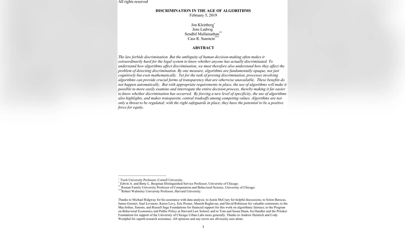 알고리즘 시대의 차별 탐지와 투명성