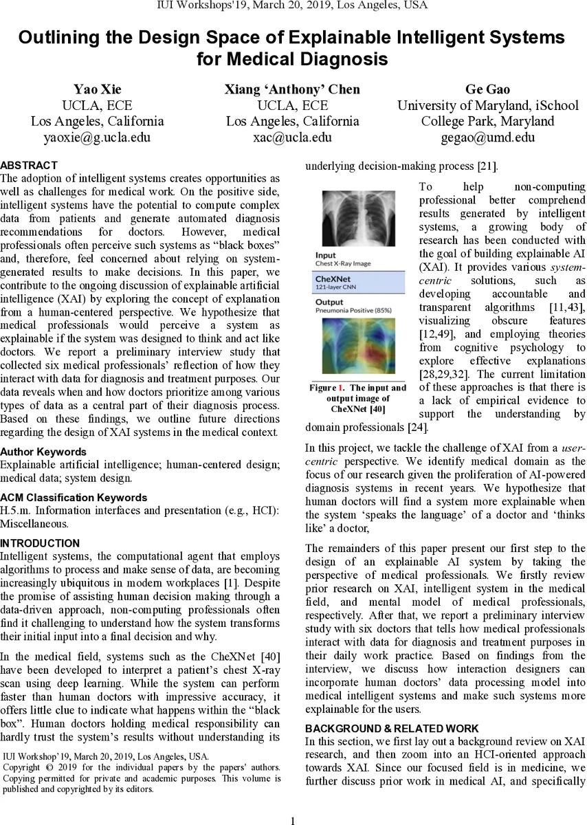 의료 진단을 위한 설명 가능한 인공지능 설계 공간 탐색
