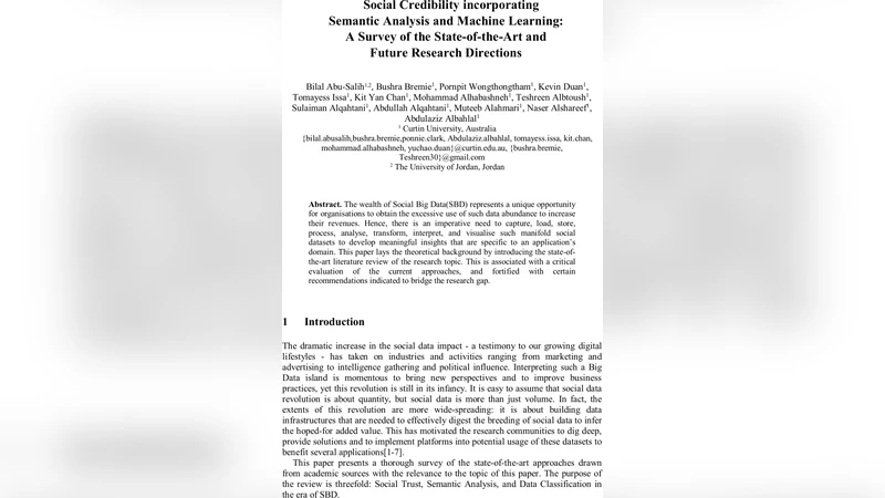 소셜 신뢰성 및 의미 분석과 머신러닝 통합 연구 동향 조사