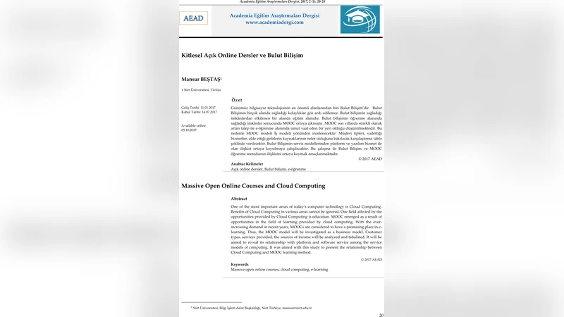 클라우드 컴퓨팅과 MOOC 비즈니스 모델 분석