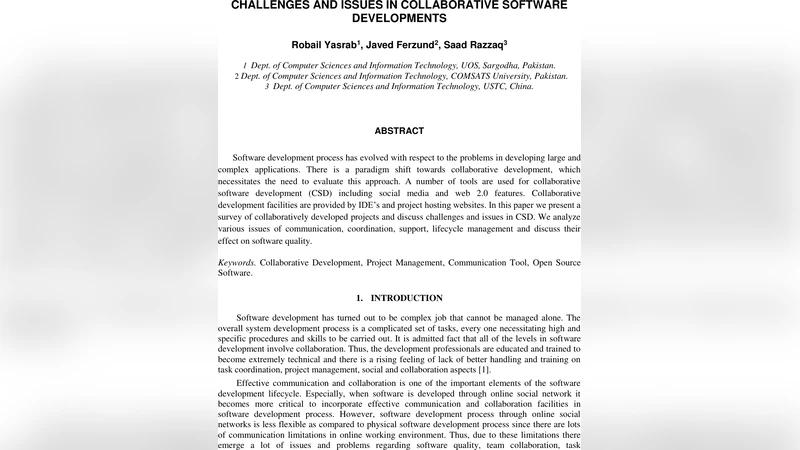 협업 소프트웨어 개발의 도전과 과제