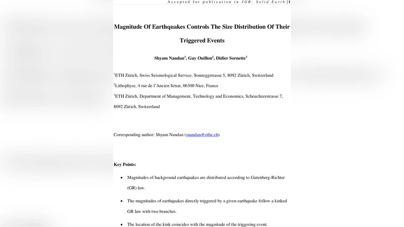 지진 규모가 유발 지진의 크기 분포를 좌우한다