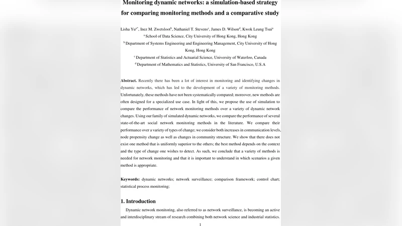 동적 네트워크 모니터링: 시뮬레이션 기반 방법 비교와 종합 연구