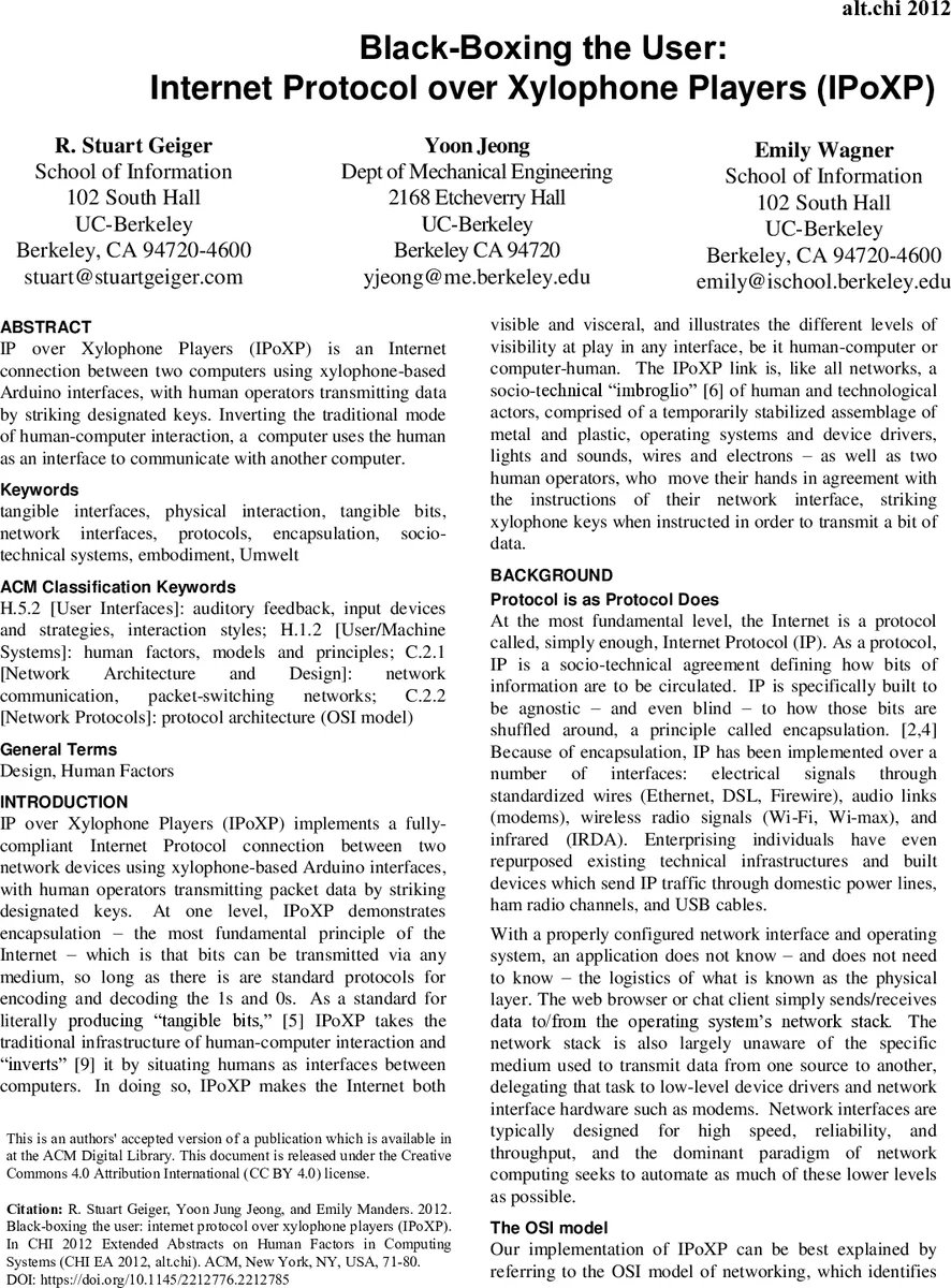 사용자를 블랙박스화한 인터넷 프로토콜 Xylophone 연주자