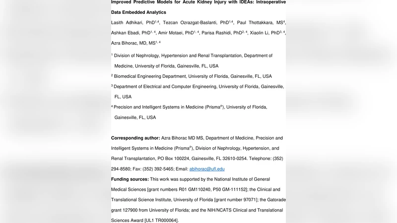 수술 중 생체 신호를 활용한 급성 신손상 예측 모델 고도화