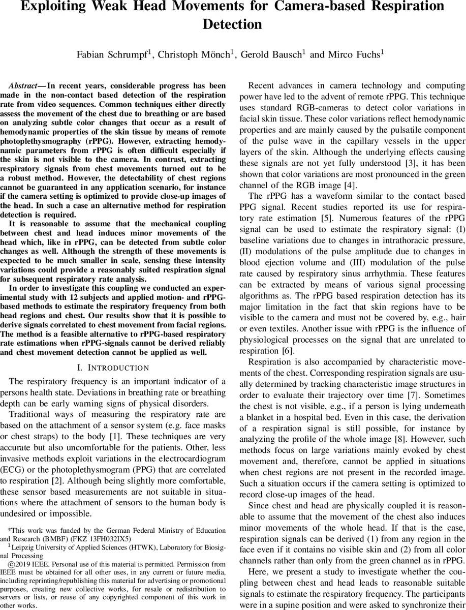 머리 미세 움직임을 활용한 비접촉 호흡수 측정