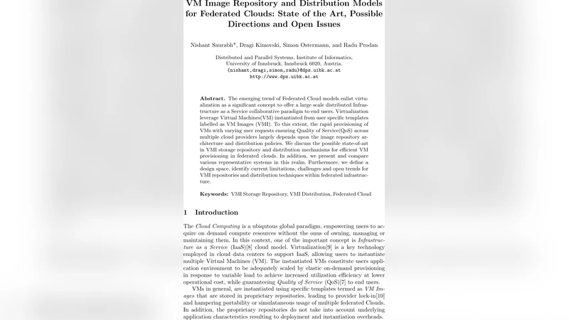 연합 클라우드 VM 이미지 저장소와 배포 모델 최신 동향 및 과제