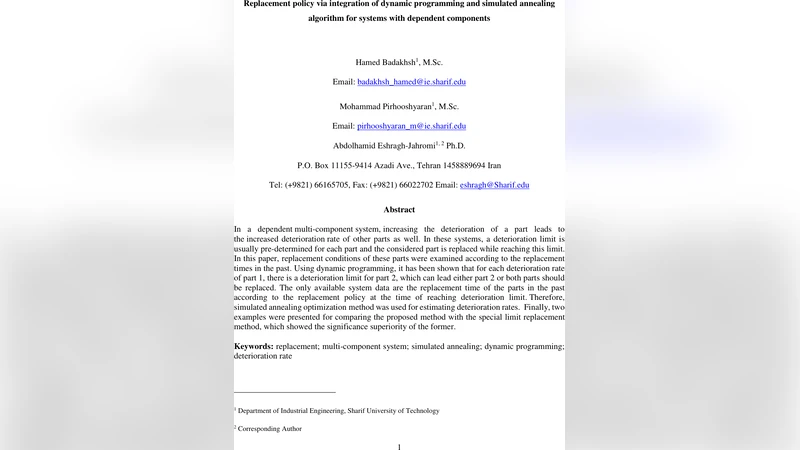 의존형 다부품 시스템 교체 정책: 동적계획법과 시뮬레이티드 어닐링의 융합