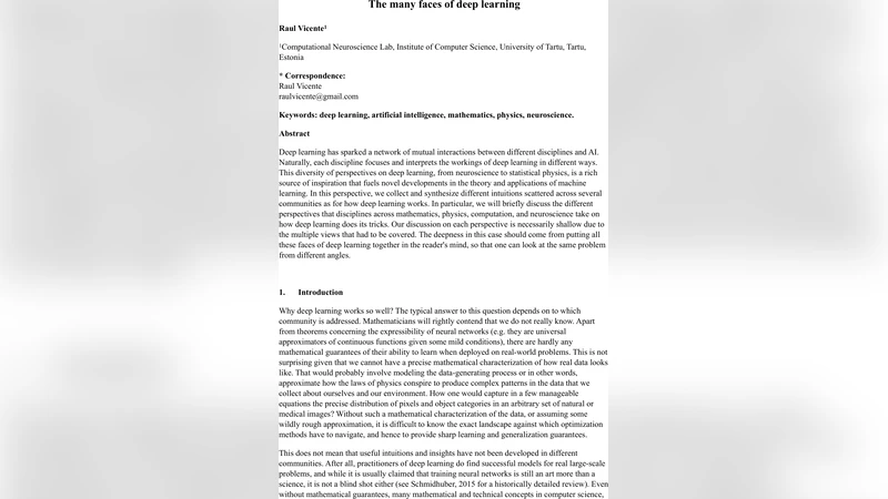 딥러닝의 다면성: 학문을 잇는 교량