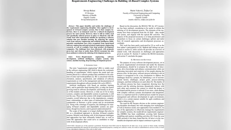 AI 기반 복합 시스템을 위한 요구공학 도전과 RE4AI 체계