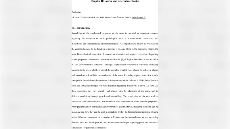 대동맥 및 전신동맥 역학: 탄성·파열 특성의 최신 통찰