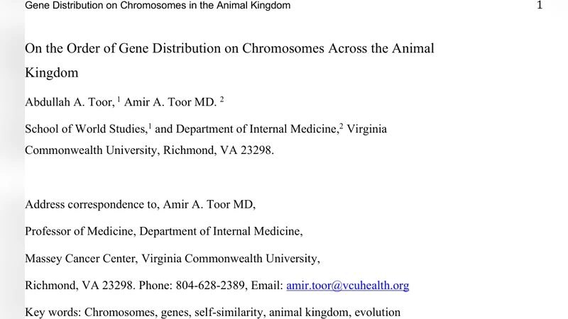 동물계 유전자 분포의 수학적 규칙성