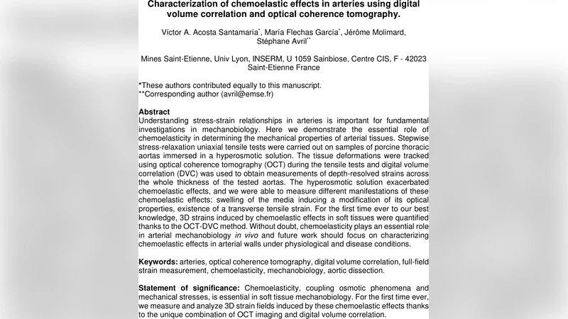 동맥의 화학탄성 효과를 OCT‑DVC로 3차원 정량화