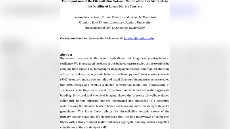초알칼리 화산 원료가 로마 해양 콘크리트 연성에 미치는 핵심 역할
