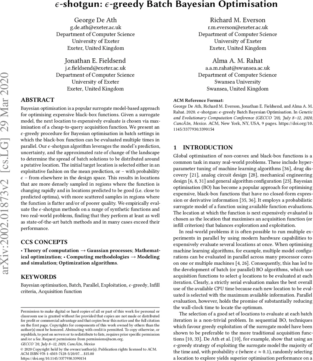 ε 샷건: ε 탐욕적 배치 베이지안 최적화 기법