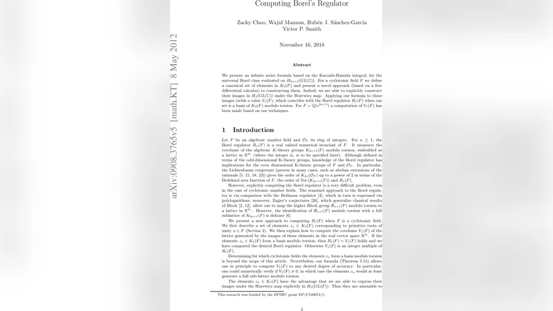 보레 규제자 계산을 위한 새로운 무한 급수 공식과 K₃의 명시적 구성