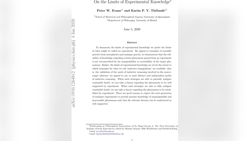실험 지식의 한계와 귀납적 삼각측정