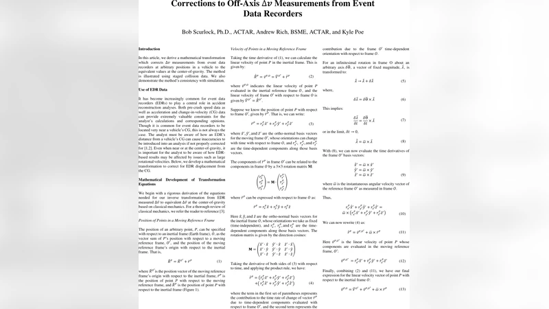 차량 센서 위치 보정으로 중심중량 Δv 변환법