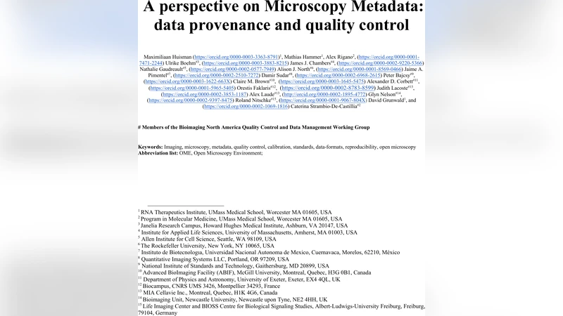 현미경 메타데이터와 데이터 품질 관리의 새로운 방향