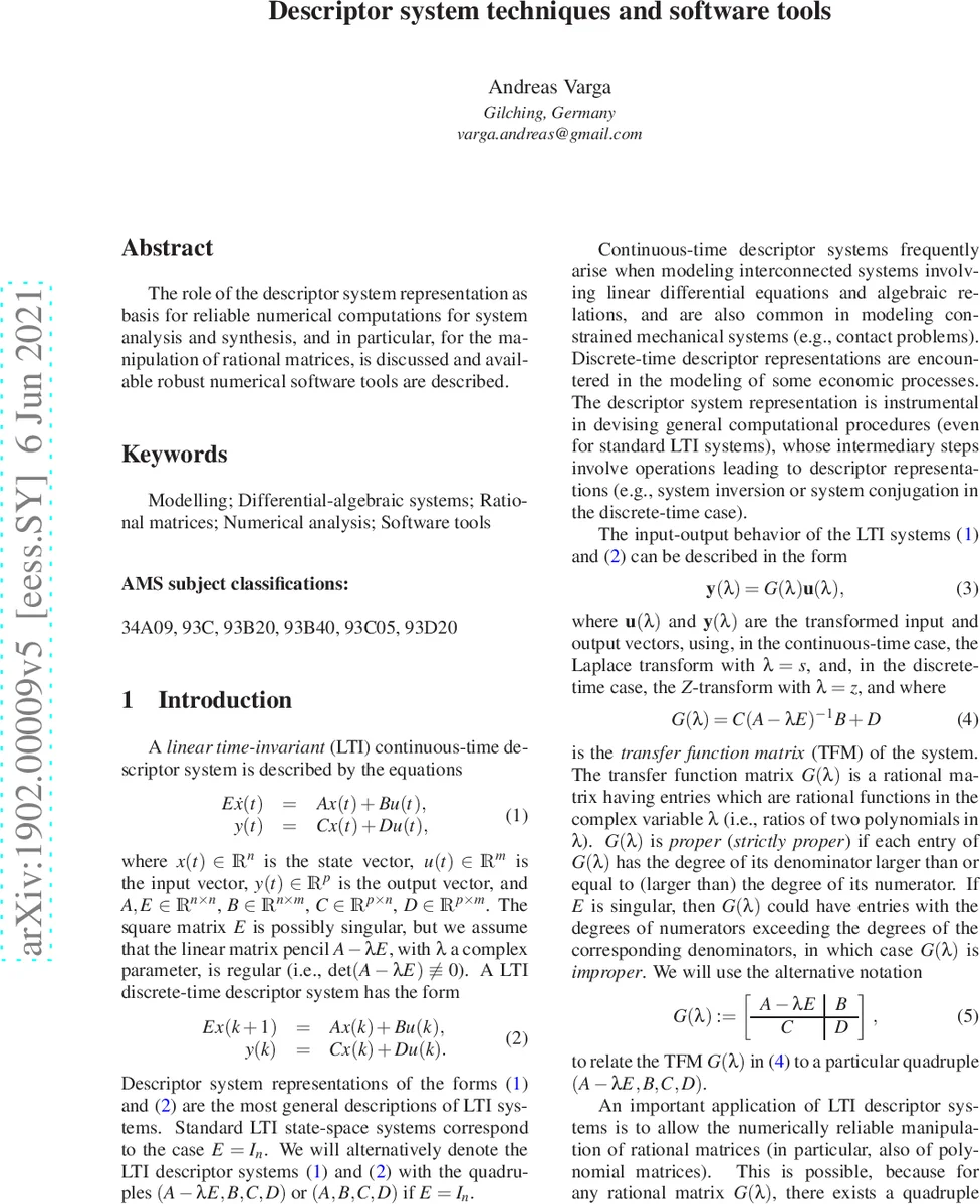디스크립터 시스템 기반 정밀 수치 해석과 소프트웨어 도구