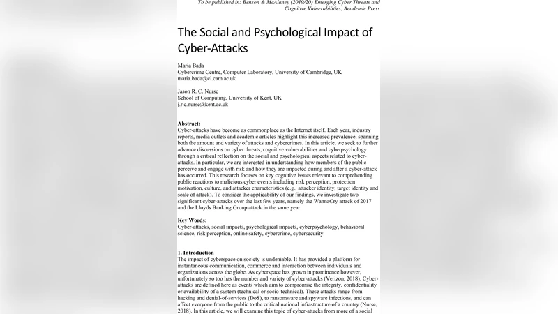 사이버 공격이 우리 심리에 미치는 사회적 영향