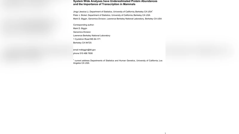 단백질 양과 전사 영향력 재평가: 대규모 데이터의 함정과 새로운 교정