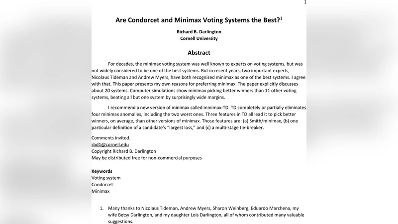 최고의 투표제는 미니맥스인가