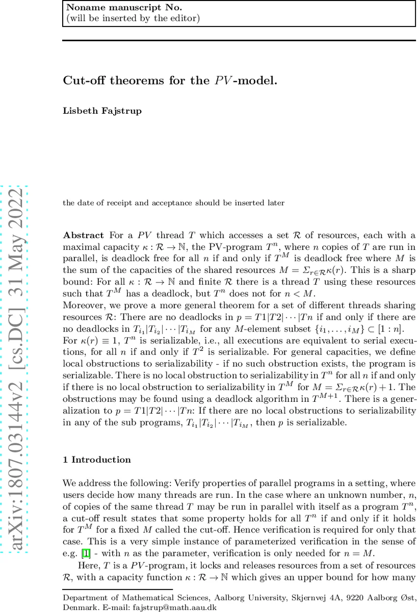PV 모델의 컷오프 정리: 교착 상태와 직렬화의 한계