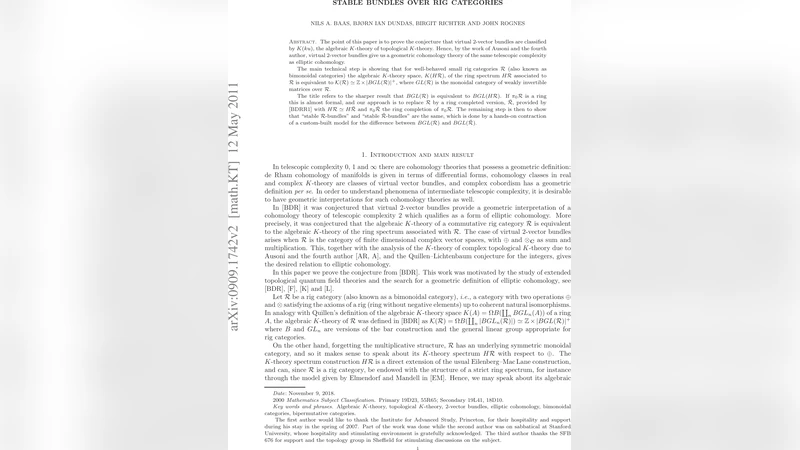 리그 범주 위의 안정 번들과 K이론