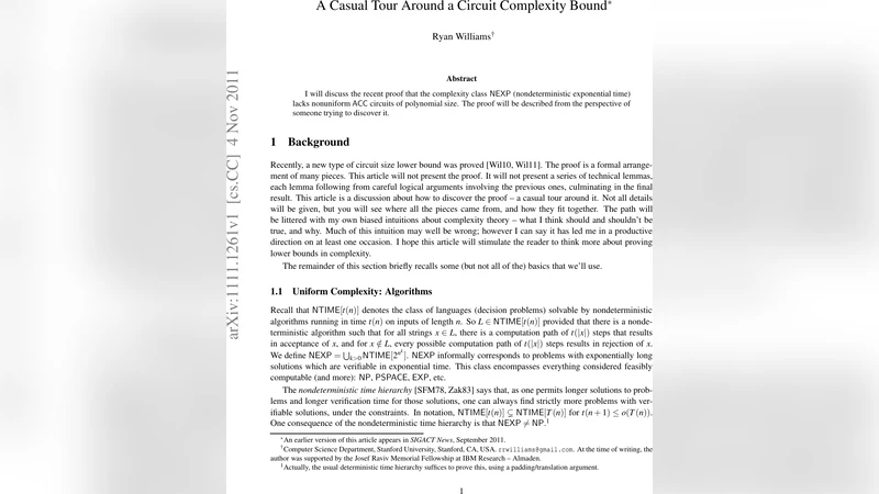 비균일 ACC 회로와 NEXP의 불가능성