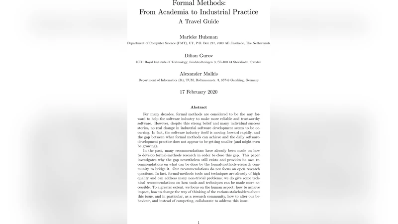 산업 현장에 떠오르는 형식 방법 가이드