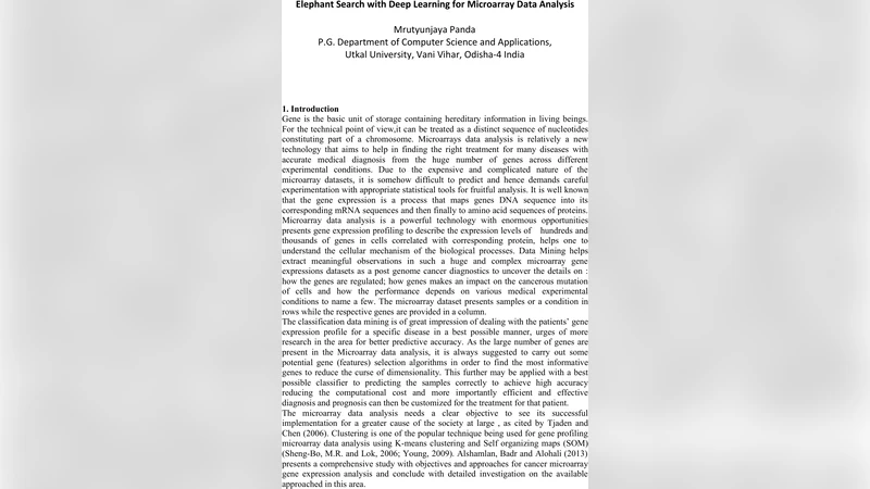 코끼리 탐색 기반 딥러닝을 활용한 마이크로어레이 유전자 선택 및 분류
