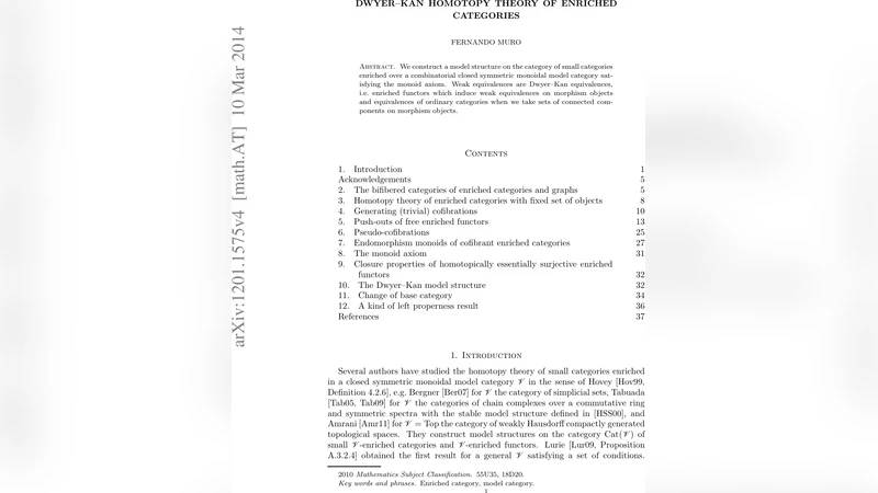 풍부 범주의 Dwyer Kan 동형 이론