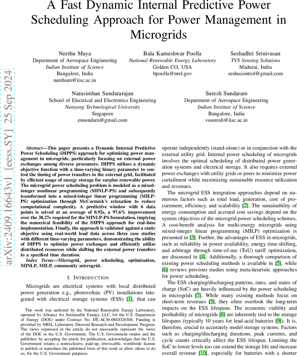 동적 내부 예측 전력 스케줄링을 통한 마이크로그리드 실시간 전력 관리 최적화