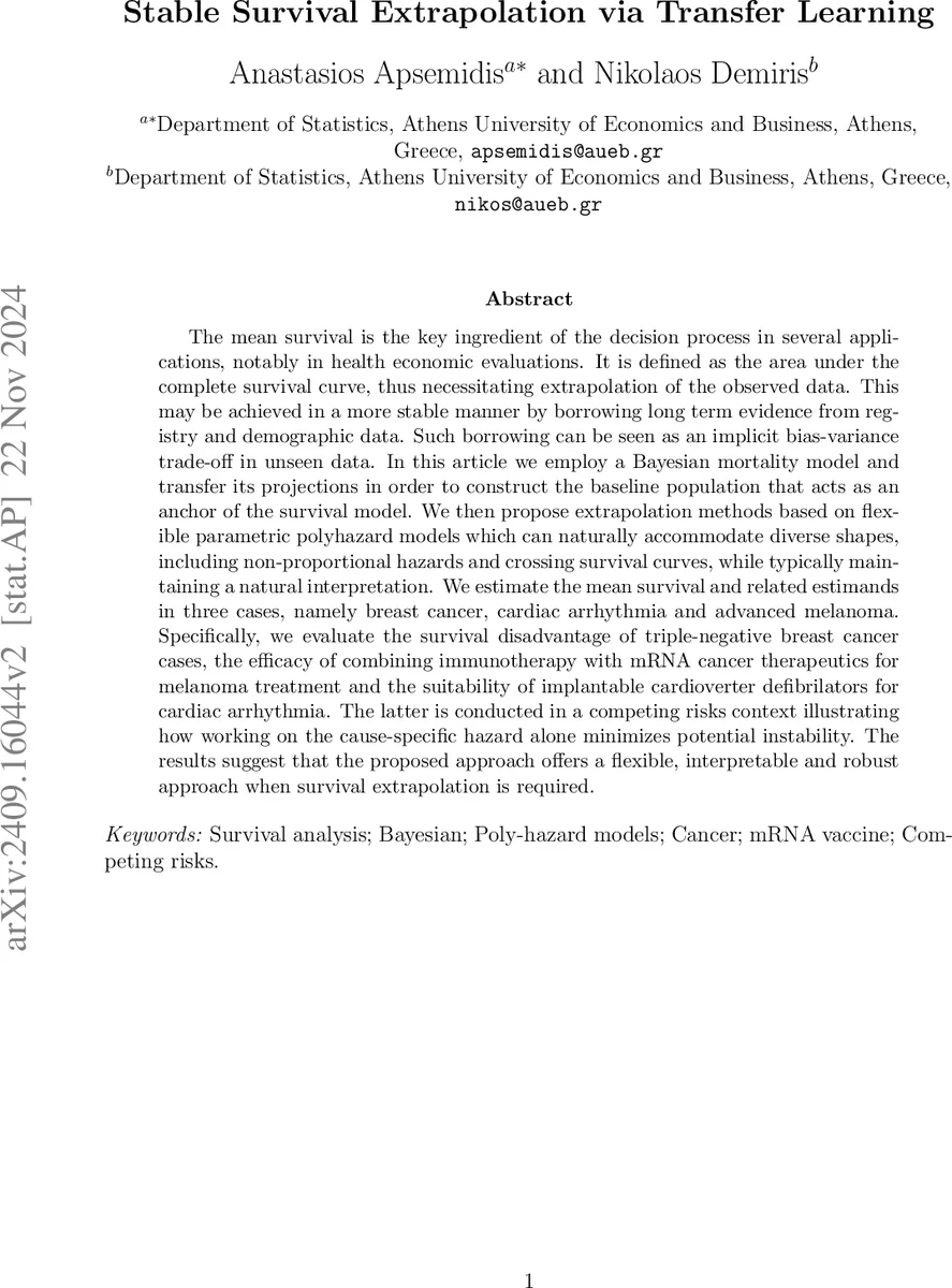 전이학습을 활용한 안정적인 생존 추정 및 외삽