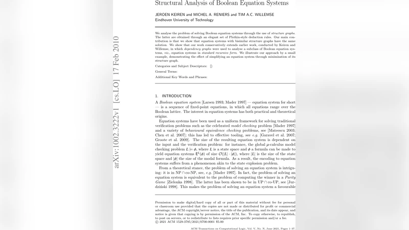 구조 그래프를 이용한 불리언 방정식 시스템 해석